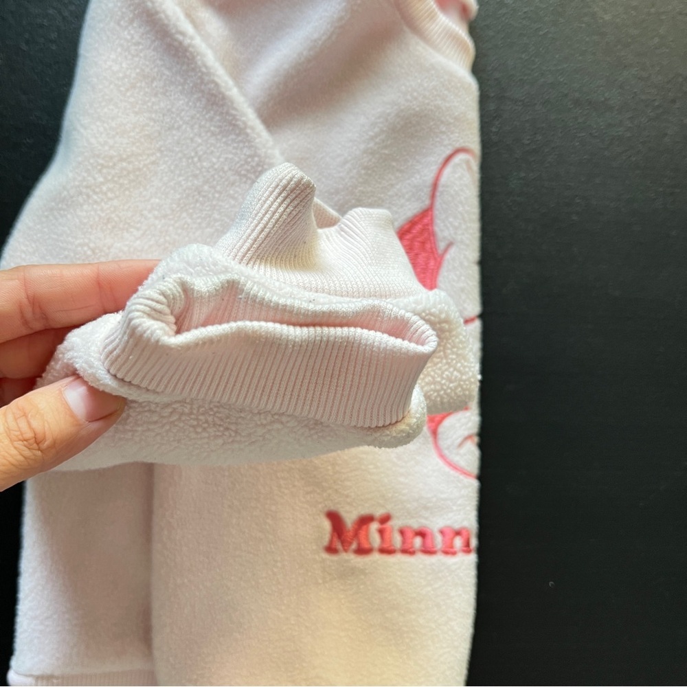 Disney Junior Minnie Mouse Light Pink Fleece Pullover Sweatshirt Girls Size 4T - Picture 5 of 6